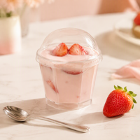 Vaso Desechable Transparente de Plástico PS para Postres, 5oz, Grado Alimenticio, para Mousse, Pudín, Parfait, Tiramisú, Yogur, Helado, Fiestas y Catering