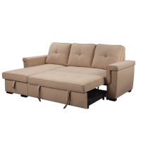 Großhandel Hochwertiges Europäisches Zweisitzer-Stoffsofa mit Armlehne, USB-Anschluss, Stauraum, L-förmiges Schlafsofa, Modernes Design, Langlebig