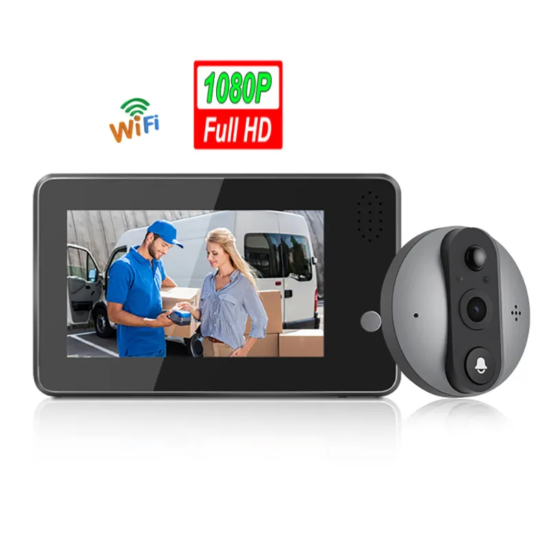 Tuya Wifi Deurbel Camera Video Deur Bell Intercom Ir Alarm Draadloze Bewakingscamera Waterdicht 1080P Afstandsbediening