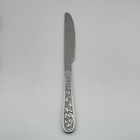 DINGYONG OEM/ODM Ensemble de couverts en acier inoxydable 410, six fourchettes, couteaux et cuillères, motif queue de phénix, finition miroir, design vintage de luxe