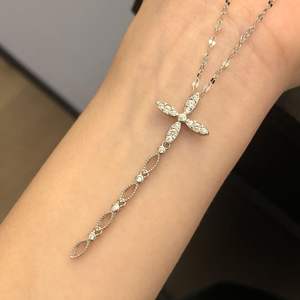 Collier en argent pur S925 avec un diamant unique, design brossé givré doré fluide, style polyvalent de luxe léger 'Œil du diable' - Product Image 3