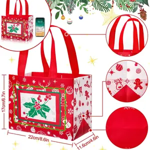 Высококачественная многоразовая ламинированная Нетканая сумка для покупок с логотипом, Настраиваемые нетканые сумки для Рождества