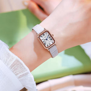 Reloj cuadrado minimalista de estilo coreano, elegante reloj de cuarzo para mujer, correa de cuero resistente al agua. - Product Image 6