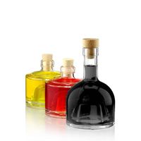 Botella de Vino de Vidrio de Burdeos de 200 ml, Fondo con Depresión Central, Botella de Vidrio Apilable, Cierre de Tapa Metálica