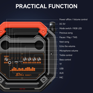 SING-E zqs8271 kép 8 "RGB BT Loa W/ Mic & từ xa, cũng như điện thoại đứng Nhà máy cung cấp trực tiếp nhanh chóng vận chuyển có sẵn - Product Image 3