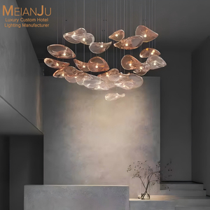 Lustre en verre moderne en forme de nuage, luminaire suspendu LED, hauteur réglable, <span class=keywords><strong>pour</strong></span> hall d'hôtel, villa, salon, décoration de plafond - Product Image 1