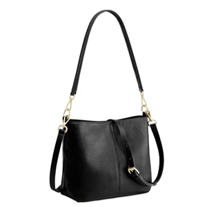 Sac seau décontracté à pompons pour femmes d'âge mûr 2026, avec deux sangles, fermeture éclair, en cuir véritable, 2-2,9 L, sac à bandoulière de luxe - Product Image 1