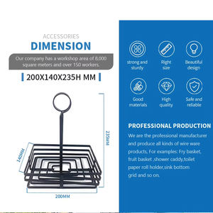 <span class=keywords><strong>Porta</strong></span> Condimenti in Metallo per Tavolo da Ristorante, Portaspezie <span class=keywords><strong>Nero</strong></span>, <span class=keywords><strong>Porta</strong></span> <span class=keywords><strong>Spezie</strong></span> in Ferro Battuto con Manico Scanalato - Product Image 2