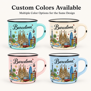 Taza de Café de Cerámica con Diseño de Parque Emblemático de <span class=keywords><strong>Barcelona</strong></span>, España, con Estampado de Dibujos Animados, para Venta al por Mayor, OEM, ODM, Personalizada - Product Image 3