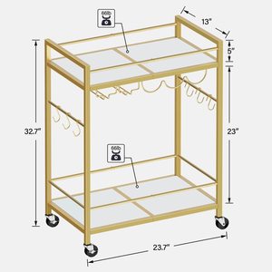 <span class=keywords><strong>Chariot</strong></span> <span class=keywords><strong>de</strong></span> service à domicile avec casier à vin et porte-verre, <span class=keywords><strong>chariot</strong></span> <span class=keywords><strong>de</strong></span> bar en verre à 2 niveaux sur roues-Personnalisation <span class=keywords><strong>Amazon</strong></span> - Product Image 6