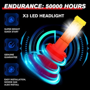 ไฟหน้ารถยนต์ LED X3 รุ่น H1 H3 H7 H11 9005 9006 H4 อุปกรณ์ตกแต่งรถยนต์ - Product Image 6