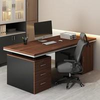 Bureau de direction moderne avec armoire à tiroirs mobile, table d'ordinateur simple pour un seul employé pour le bureau à domicile