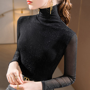 Fashion New <strong>Winter</strong>/spring Women Trend <strong>Tops</strong> Elegant Long Sleeve High Collar Blouse - Product Image 1