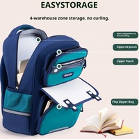 Sac à dos scolaire unisexe pour élèves du primaire (3e-6e années) en cuir synthétique microfibre respirant ultra-léger avec bretelles courbées en nylon