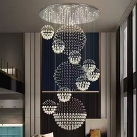 Lustre moderne de luxe en spirale longue avec pampilles, suspension en cristal K9 pour hall d'entrée, villa, escalier, hôtel