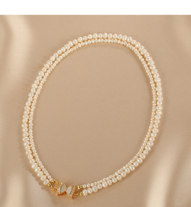 Collar de Perlas 1491 para Mujer, Cadena de Perlas de Doble Capa - Product Image 5