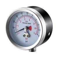 Diaphragm Pressure Gauge Plastic Case Copper Alloy Joint 0-18 bar 40-100mm Radial Axial Mount for Chemical Processing