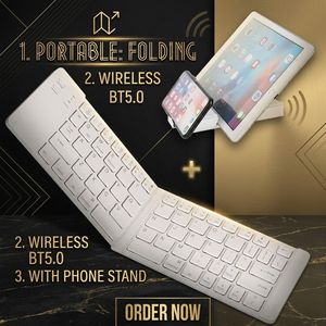 OEM Teclado Tastatur Clavier Tastiera Manufacturer Foldable <b>Bluetooth</b> Wireless <b>Keyboard</b> Pocket-size Travel Folding <b>Keyboard</b> - Product Image 1