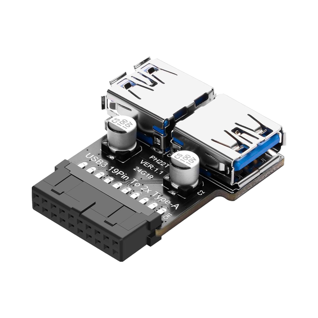 USB 3.0 19/20Pin Dual USB Motherboard Header Adapter Front Panel Header Converter 19Pin Female Consumer Electronics