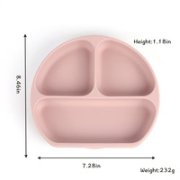 Assiettes pour bébés personnalisables en gros – Ensemble d'assiettes à dîner pour enfants, assiettes divisées en silicone à ventouse, style dessin animé pour l'alimentation des tout-petits