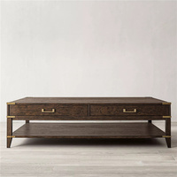 Table basse de style antique, couleur naturelle, bois massif, table à thé, table basse en bois vintage