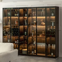 Moderner Anpassbarer Freistehender 304 Edelstahl-Weinschrank Umweltfreundlich Langlebig und Robust Hausbar-Schrank Luxus