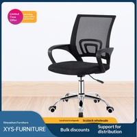 Chaise de bureau pivotante en maille avec accoudoirs, chaise d'ordinateur ergonomique moderne et minimaliste, base en acier réglable en hauteur