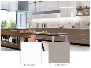 Tablero MDF de melamina de grado Beige 4x8 E1 con brillo laminado de PVC UV en ambos lados Hoja de madera contrachapada de 18mm para cocina moderna Precio bajo - Product Image 2