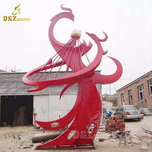 Vendere quadrato esterno decorare arte astratta rivestimento in metallo a grandezza naturale statua animale grande in acciaio inox oro <span class=keywords><strong>fenice</strong></span> scultura - Product Image 1