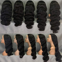 Wig Rambut Asli Highlight Ombre HD Lace Front Honey Blonde 13x4 Body Wave untuk Wanita Kulit Hitam, Wig Tanpa Lem