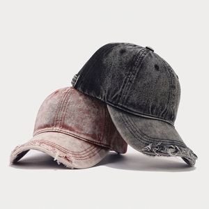 Korean Brand Fashion Hole Soft Distressed Dad <b>Hats</b> Custom Female Art Retro Washed Baseball Dad Distressed <b>Hat</b> Men - Product Image 3