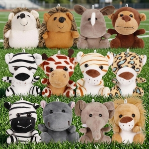 Portachiavi con Piccoli <span class=keywords><strong>Animali</strong></span> della Foresta Imbottiti, 4.5 Pollici, in Cotone PP, Accessorio Facile da Agganciare, per Scatole, Aula, Feste - Product Image 1