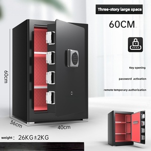 Alta calidad H60cm biométrica remota inteligente ignífugo Seguro Hogar Oficina Hotel recepción pequeña caja de seguridad antirrobo USO COMERCIAL - Product Image 3