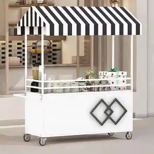 Vendas quentes Metal mobile shop counter shopping outdoor promoção carrinho portátil rua fornecedor pop-up counter