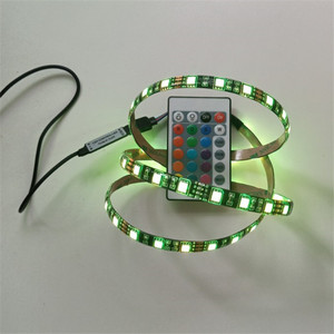 Mini <span class=keywords><strong>bande</strong></span> <span class=keywords><strong>lumineuse</strong></span> USB à <span class=keywords><strong>LED</strong></span>, 24 clés, télécommande, bricolage, décor de fond de la télévision d'intérieur, <span class=keywords><strong>bande</strong></span> <span class=keywords><strong>lumineuse</strong></span> - Product Image 3
