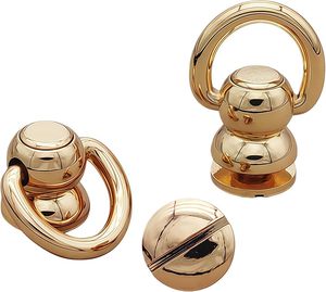 Juego de remaches de latón macizo con anillo en D y tornillo Chicago de rotación libre - Product Image 3