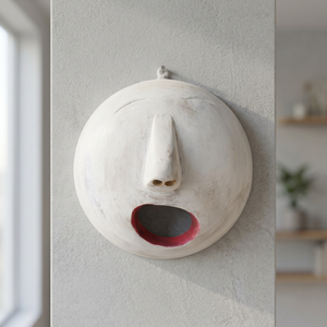Handcrafted <b>White</b> Wooden Animal-Themed Round Engraved Mid Century Modern Home Decor | OEM Custom Wholesale - Product Image 3