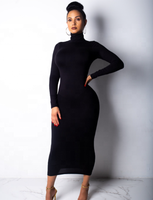 Nouvelle arrivée d'automne, robe longue moulante pour femme, vêtements décontractés tendance, grande taille, robe de soirée basique