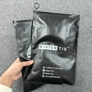 Tas Kemasan Hitam Kustom dengan Logo PVC Frosted/Tas Ziplock Transparan Kantong Kemasan Bikini PVC Bening dengan Ritsleting