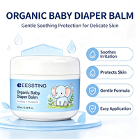 Bálsamo Crema Orgánico para Pañales de Bebé, con Logotipo Personalizado, Sin Fragancia, No Grasoso, Repara la Piel Delicada y Dañada, Hidratación Duradera