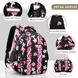 Hawaii Print Waterproof Student Backpack Kids Zipper <b>School</b> Bag Durable Lightweight <b>Book</b> Bags Fashion Design - Product Image 2