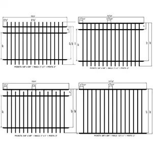 Valla de aluminio de lujo de 1/2 ", paneles de valla de aluminio de tapa plana de 6 pies y 3 rieles personalizados de fácil montaje