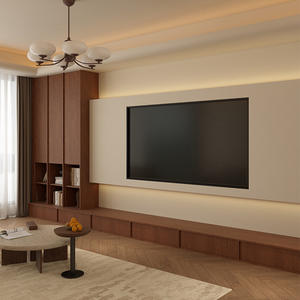 Mueble de TV Chen Le de Madera de Nogal H1, Mueble de Salón con Almacenamiento y Cajones - Product Image 3