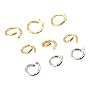 Stainless Steel Open Ring Jewelry Findings For Bracelet Making Round Shape Plated DIY Accessories Z322 - Product Image 1