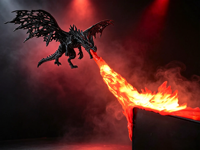 Lampe d'ambiance Dragon 3D imprimé, effet de respiration, connectée à l'écran, décoration de bureau pour salle de jeu et moniteur