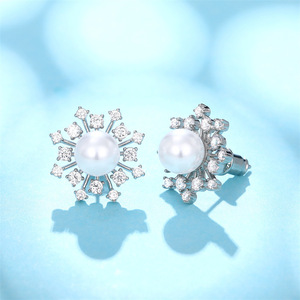 Orecchini a perno con fiocchi di neve dolci per donna, accessori freschi per l'uso quotidiano - Product Image 3