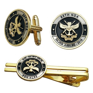 袖扣制造商供应商定制标志金属袖扣男士袖扣带盒包装 - Product Image 3