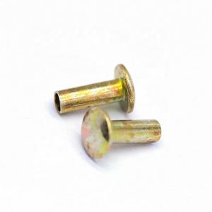 Nouveaux rivets semi-tubulaires en acier au carbone, design personnalisé, couleur standard, zingués, conformes à la norme ISO, pour attaches de vêtements - Product Image 2