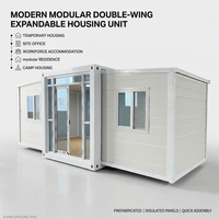 Maison conteneur modulaire préfabriquée à double pente, extensible, design moderne pour l'hébergement touristique, garantie 1 an