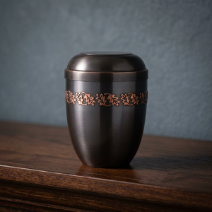 Black Brass Cremation Urn Adult <b>Ashes</b> Keepsake <b>Casket</b> Engraved Memorial Urn Heart Shape Funeral Decoration - Indian Home Crafts - Product Image 3